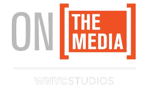 the on the media logo from wync studios in orange and white